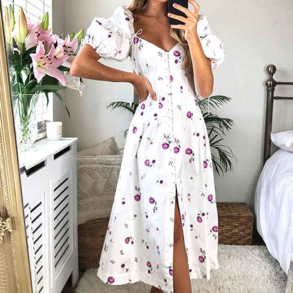 FL+L Violet Button Midi Dress - Picture 2 of 7